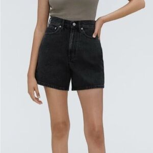 Everlane A-Line Denim Short in Washed Black